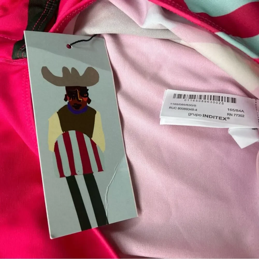 Zara Justine Franco Print Hot Pink Bodysuit Top NWT
Small - Picture 11 of 12